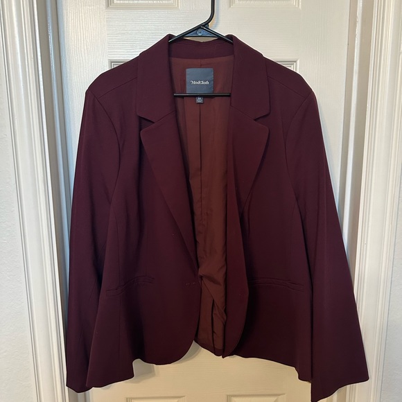 Maroon Blazer - Slight Peplum Modcloth Excellent Condition - Picture 2 of 7